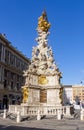 Vienna, Austria - October 2021: Plague Column Trinity column on Graben street