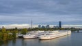 Ship Bertha von Suttner on Danube river, school in Vienna