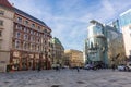 Vienna, Austria - October 2021: Stephansplatz square and Graben street in center of Vienna