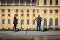 Tourists admiring the beauty of Schonbrunn Palace in Vienna