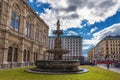 VIENNA, AUSTRIA - OCTOBER 05, 2016: Vienna State Opera Fountain and Statue. Royalty Free Stock Photo