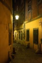 Vienna, Austria. Old narrow city lane by night