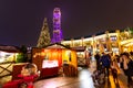 Vienna, Austria - 1.12.2018: Vienna prater park, Austria. Night scene from the famous tourist destination. Funny atraction, big Royalty Free Stock Photo