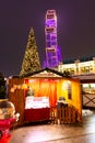 Vienna, Austria - 1.12.2018: Vienna prater park, Austria. Night scene from the famous tourist destination. Funny atraction, big Royalty Free Stock Photo