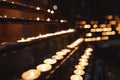 Vienna, Austria. rows of lit candles in the church. Royalty Free Stock Photo