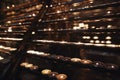 Vienna, Austria. rows of lit candles in the church. Royalty Free Stock Photo