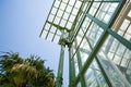 13.06.19. Vienna, Austria. The Schoenbrunn park and the historical building from green color of metal and glass. Greenhouse of tro Royalty Free Stock Photo