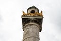 Close up of the column outside the Famous baroque St. Charles Church Karlskirche