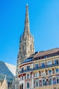 A detailed view of the South tower of the St. Stephen\'s Cathedral