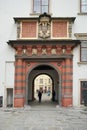 Elaborate archway at Hofburg at Heldenplatz in Vienna on September 22, 2014. Unidentified people