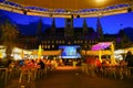 Film Festival night event with screening, food outlets and crowd