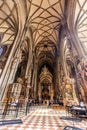 VIENNA, AUSTRIA - SEPTEMBER 9, 2021: Interior of St. Stephen's Cathedral (Stephansdom) in Vienna, Austr Royalty Free Stock Photo