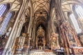 VIENNA, AUSTRIA - SEPTEMBER 9, 2021: Interior of St. Stephen's Cathedral (Stephansdom) in Vienna, Austr Royalty Free Stock Photo