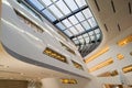 Vienna, Austria - September 10, 2018: Interior view of the new and futuristic Vienna University of Economics and Business,