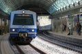 Metro Train arriving at OberdÃÂ¶bling Metro Station in Vienna