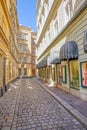 Narrow street Kleeblattgasse in Vienna city center Royalty Free Stock Photo