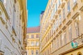 Narrow street buildings Jordangasse in Wien city center Royalty Free Stock Photo