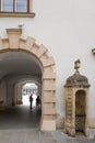 Old sentry box at the Hofburg at Heldenplatz in Vienna on September 22, 2014. Unidentified people Royalty Free Stock Photo