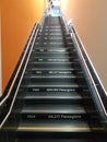 Vienna/Austria: 18. september 2019: Photo taken in Vienna international airport, staircase with passengers by dates