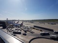 Vienna/Austria - 18. september 2019: Photos taken from Viewing platform in Vienna airport on a sunny day