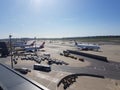 Vienna/Austria - 18. september 2019: Photos taken from Viewing platform in Vienna airport on a sunny day