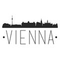 Vienna, Austria. The Skyline in Silhouette of City. Black Design Vector. The Famous and Tourist Monuments. The Buildings Tour in L Royalty Free Stock Photo