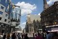 Vienna, Austria ,St. Stephen`s Cathedral and  haas-haus Royalty Free Stock Photo