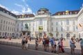 Vienna, Austria - 19.08.2018: Statue Kaiser Joseph II in front o
