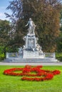 Vienna, Austria - 19.08.2018: Statue of Mozart in a garden in Vi Royalty Free Stock Photo
