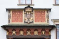 Swiss Gate entrance or Schweizertor in Hofburg Imperial Palace, Innere Stadt, detail display titles of Ferdinand I Royalty Free Stock Photo