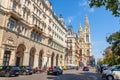 Vienna, Austria - 19.08.2018: Tall gothic building of Vienna cit