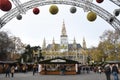 Vienna, Austria, 27th of November 2019: Christmas market in front of the City Hall in Vienna,Austria Royalty Free Stock Photo