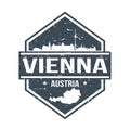 Vienna Austria Travel Stamp. Icon Skyline City Design Vector.