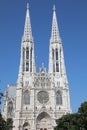 Vienna Austria and the votive church with two high bell towers called votivkirche in Austrian language Royalty Free Stock Photo