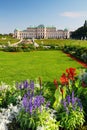 Vienna - Belvedere Palace with flowers - Austria Royalty Free Stock Photo