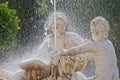 Vienna Belvedere stone statues in fountain Austria