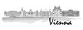 Vienna black silhouette city skyline vector icon Royalty Free Stock Photo