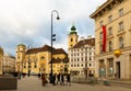 Vienna central square with Schottenkirche church and Benedictine Abbey