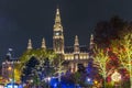 Vienna Christmas market, Austria, Europe in the night Royalty Free Stock Photo