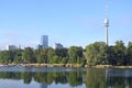 Vienna city Danube river in the morning Royalty Free Stock Photo