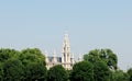 Vienna City Hall beyond the trees in Heldenplatz, Austria