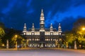 Vienna city hall at night, Austria Royalty Free Stock Photo