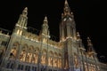 Vienna City Hall at night Royalty Free Stock Photo