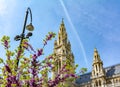 Vienna City Hall towers in spring, Austria Royalty Free Stock Photo