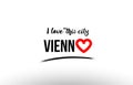 vienna city name love heart visit tourism logo icon design