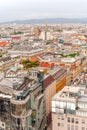 Vienna city panorama view from St. Stephan`s cathedral Austria Royalty Free Stock Photo