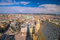 Vienna city skyline, aerial view from St. Stephen`s Cathedral in Austria Royalty Free Stock Photo