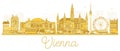 Vienna City skyline golden silhouette. Royalty Free Stock Photo