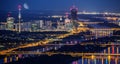 Vienna City Skyline at Night Royalty Free Stock Photo