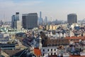 Vienna cityscape seen from top of St. Stephen`s cathedral, Austria Royalty Free Stock Photo